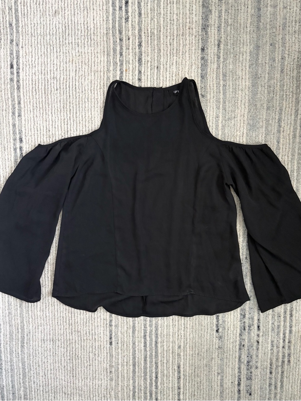 Lucca Black Cold-Shoulder Blouse - Elegant Women’s Top Size M